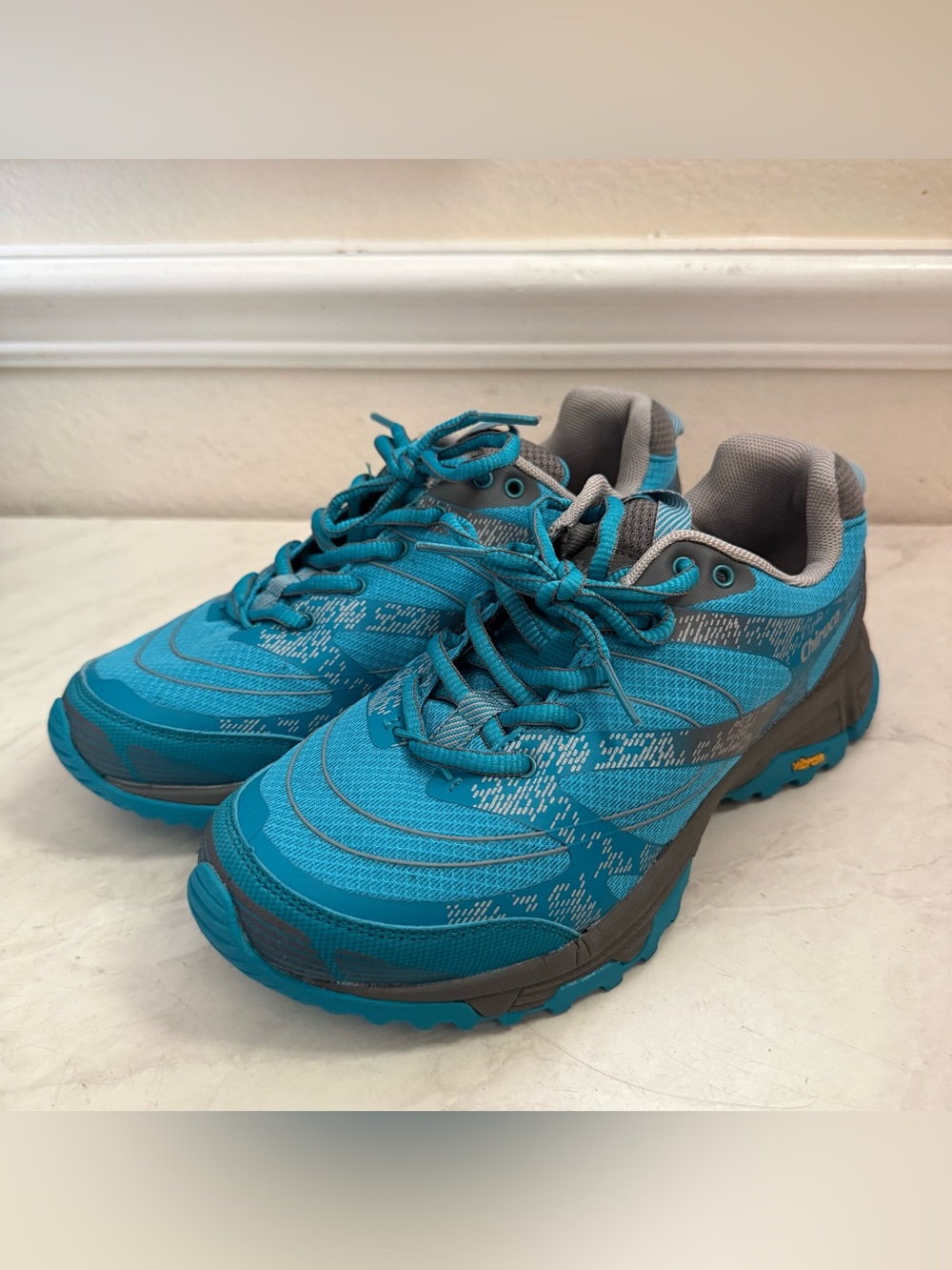CHIRUCA Women's Teal Trail Sneakers with Vibram Bottom